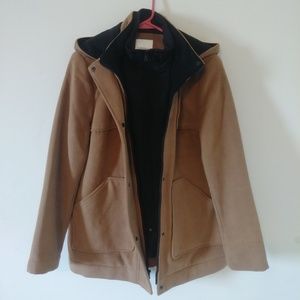 Croft & Barrow medium tan hooded coat, medium